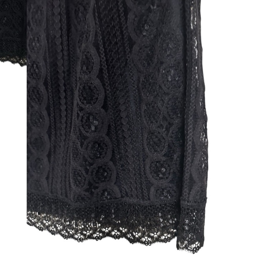 Ann Taylor Black Lace Overlay A-Line Skirt Size 8 Lined Midi Dressy Classy Chic - Picture 11 of 11